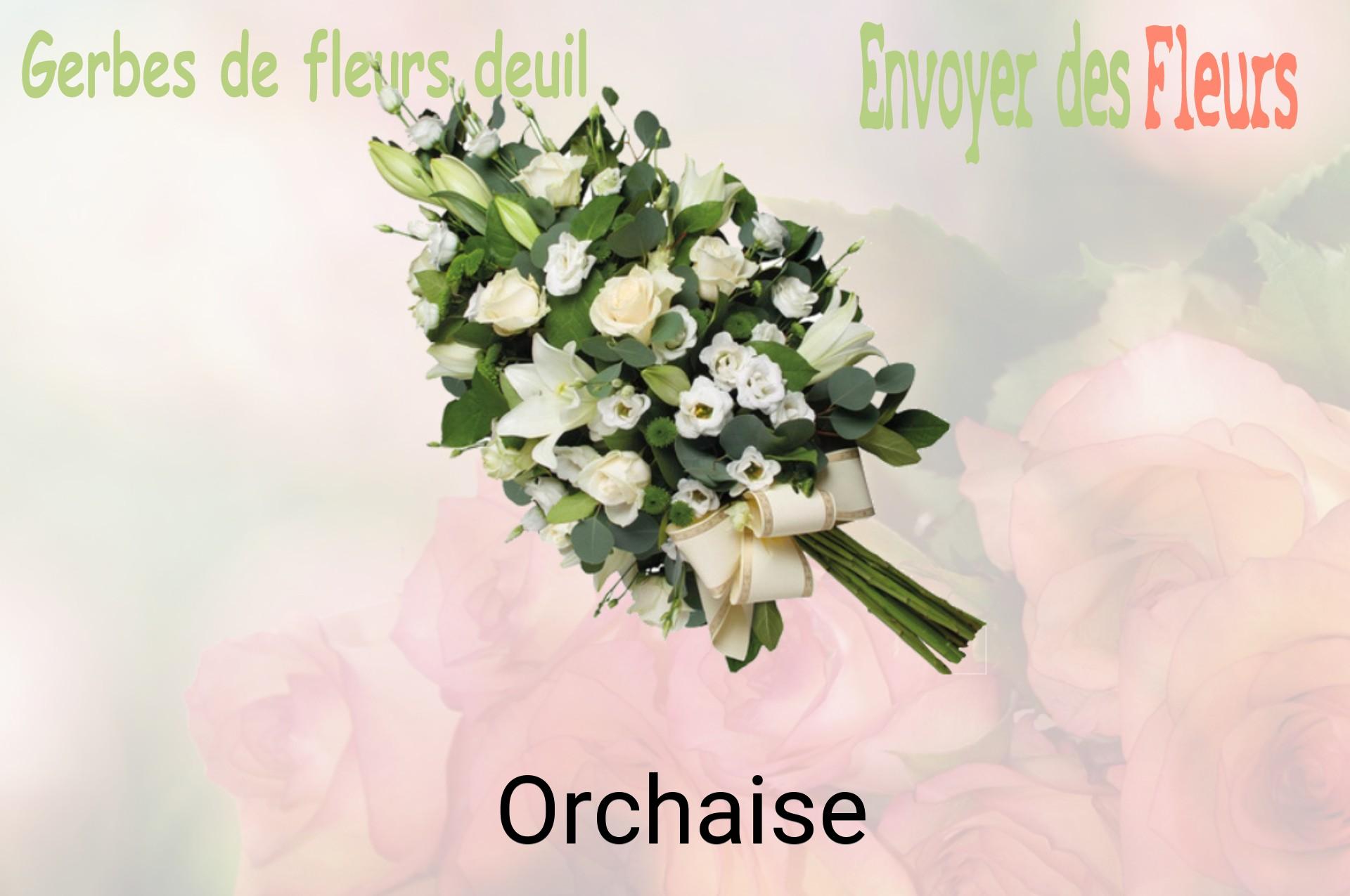 Gerbe de fleurs de deuil livrée à Orchaise